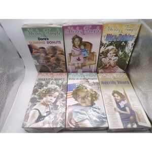 Shirley Temple VHS Lot 6 Factory Sealed Dora's Dunking Donuts War Babies Vintage